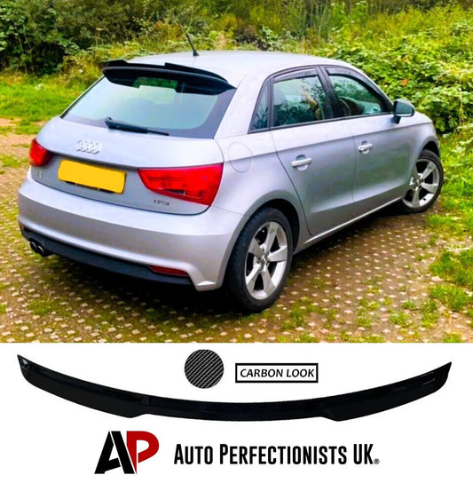 Audi A1 8X 5 Door Rear Carbon Fibre Boot Roof Spoiler Lip Wing Kit 2010-2018