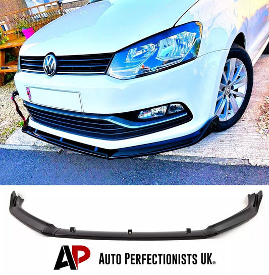 VW Volkswagen Polo MK5 Front Splitter Lip 2009-2017 Gloss Black