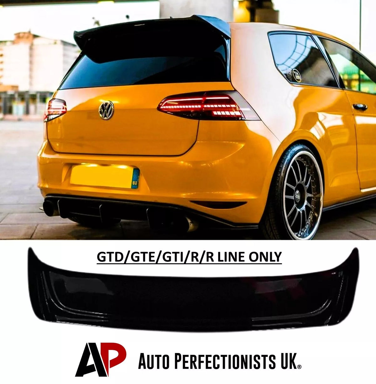 VW Golf MK7 MK7.5 Car Rear Roof Spoiler 2013-20 OS Style Gloss Black