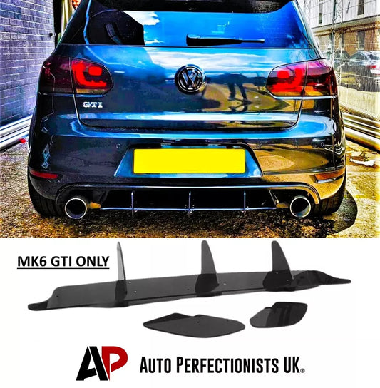 VW Golf MK6 GTI Rear Diffuser and Side Splitters 2008-2013 Gloss Black