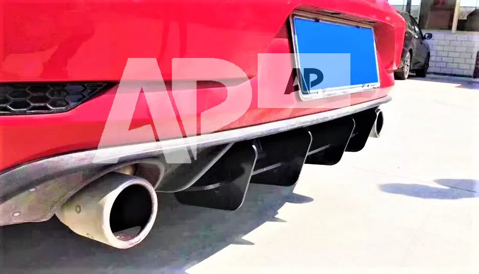 VW Golf GTI Rear Blade Diffuser and Splitter 2016-2020 Gloss Black
