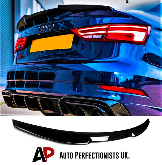 Audi A3 S3 RS3 Saloon Car Rear Spoiler M4 Style 2013-20 Gloss Black