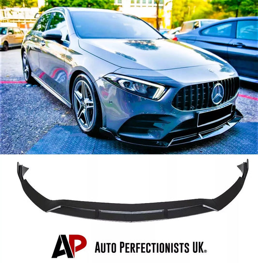 Mercedes A Class A35 Front Splitter 2018-24 Brabus Style Gloss Black