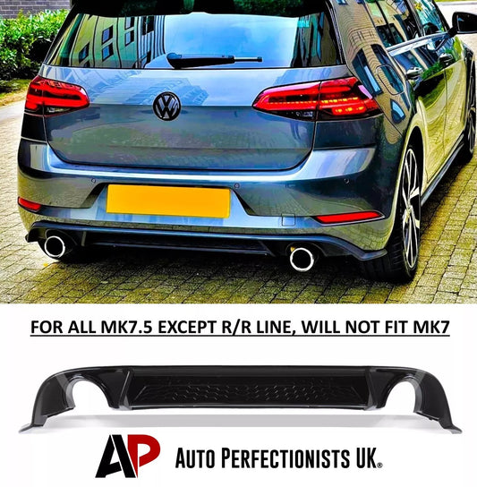 VW Golf GTI MK7.5 Rear Boot Diffuser 2016-2020 Gloss Black