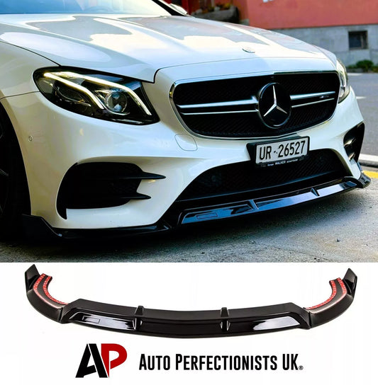 Mercedes E Class W213 E43 E53 Front Splitter 2016-2020 Gloss Black