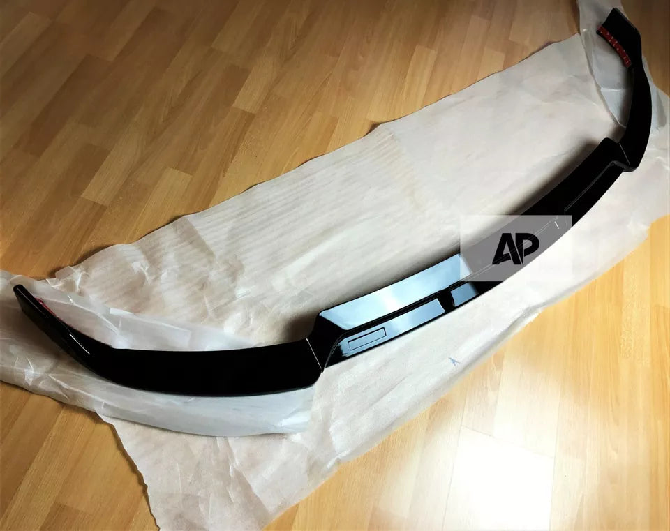 For Mercedes C Class C43 Front Splitter 2019-21 B Style Gloss Black