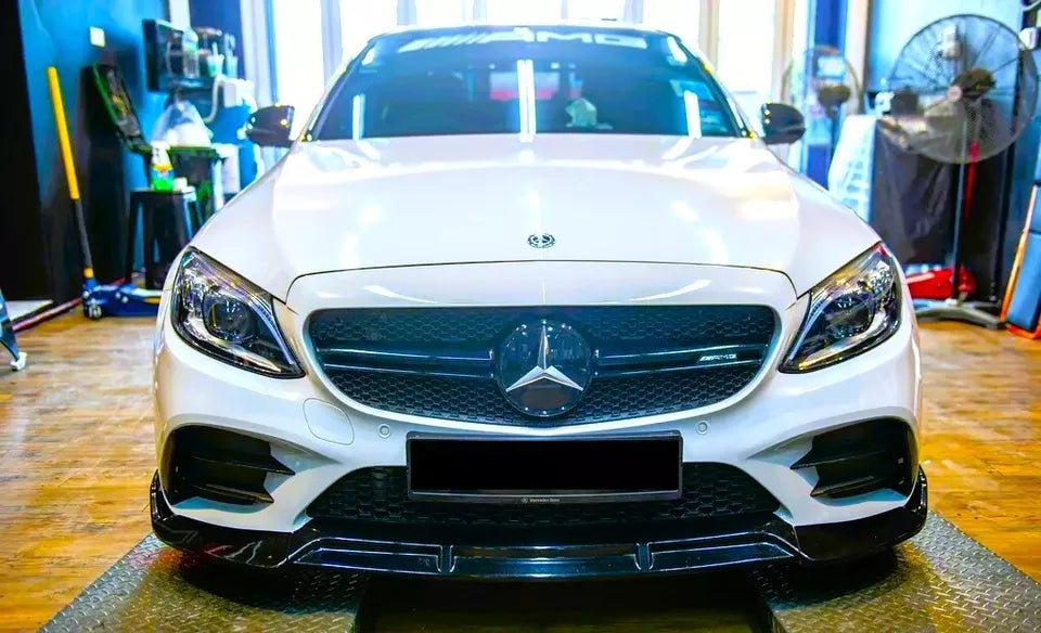 Mercedes C Class C43 Front Splitter 2019-21 Brabus Style Gloss Black