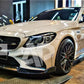 Mercedes C Class C43 Front Splitter 2019-21 Brabus Style Gloss Black