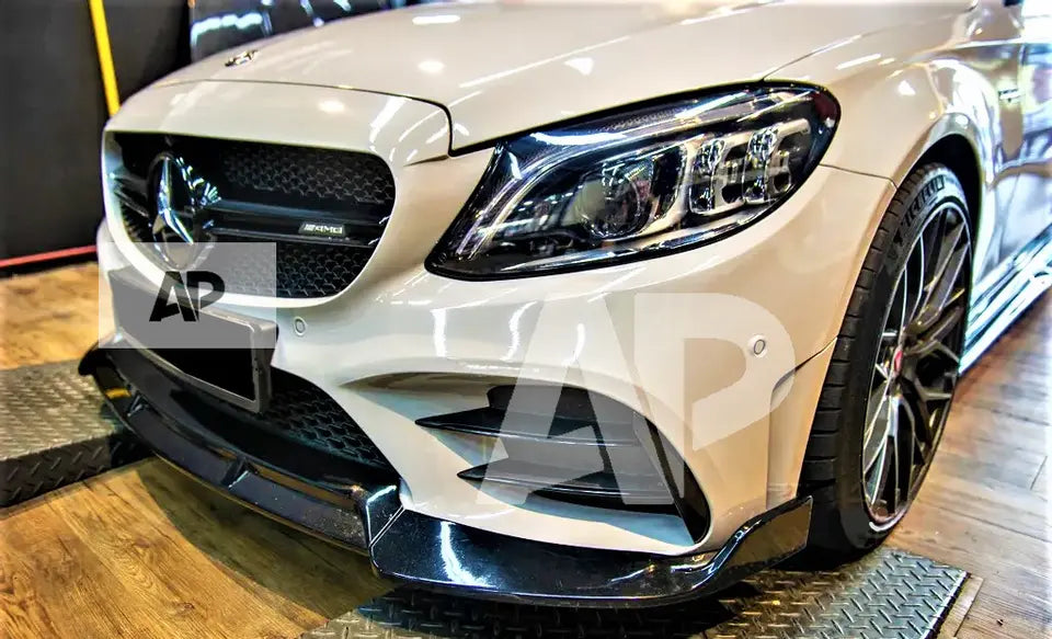 Mercedes C Class C43 Front Splitter 2019-21 Brabus Style Gloss Black