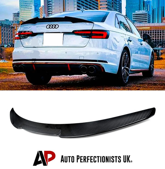 Audi A4 B9 Saloon Car Rear Spoiler 2016-2024 M4 Style Carbon Fibre
