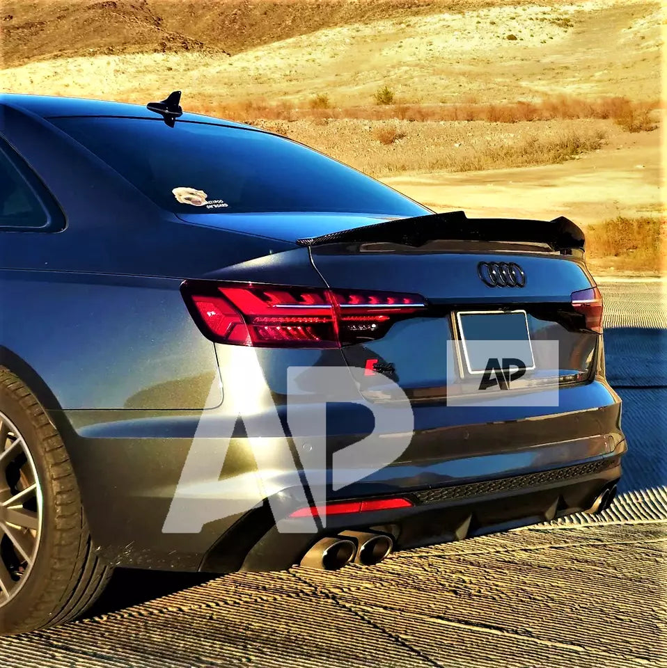 Audi A4 B9 Saloon Car Rear Spoiler 2016-2024 M4 Style Carbon Fibre