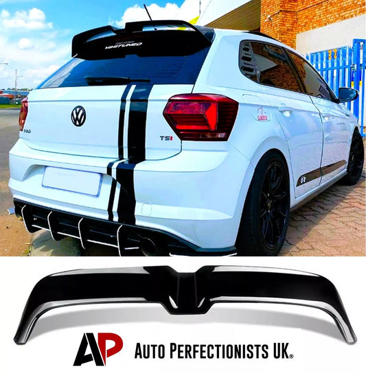 VW Polo MK6 Car Rear Roof Spoiler AW GTI R 2018-2024 Gloss Black