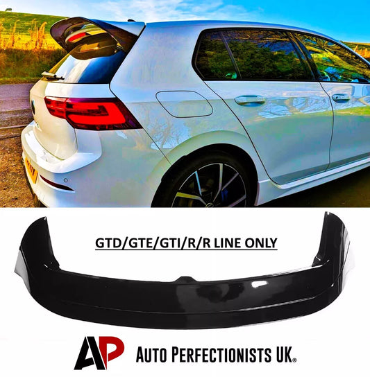 VW Golf MK8 Car Rear Roof Spoiler 2019-24 Clubsport Style Gloss Black
