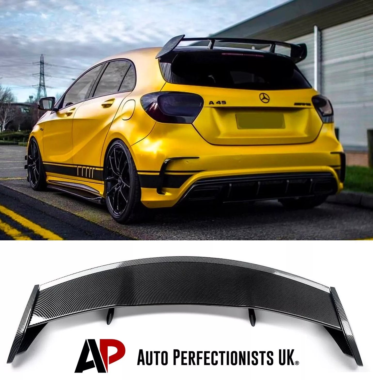 Mercedes A45 A Class Car Rear Roof Spoiler W176 2012-18 Carbon Fibre