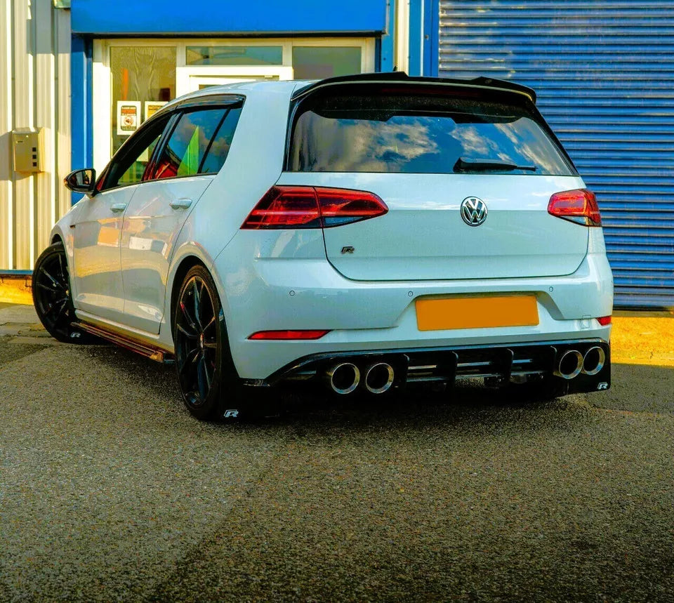 VW Golf R MK7.5 Rear Blade Style Diffuser 2016-2020 Gloss Black