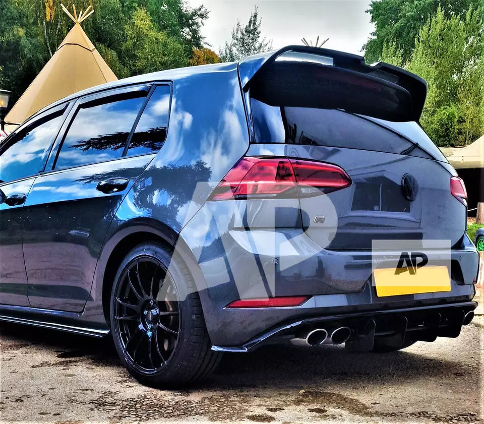 VW Golf R MK7.5 Rear Blade Style Diffuser 2016-2020 Gloss Black
