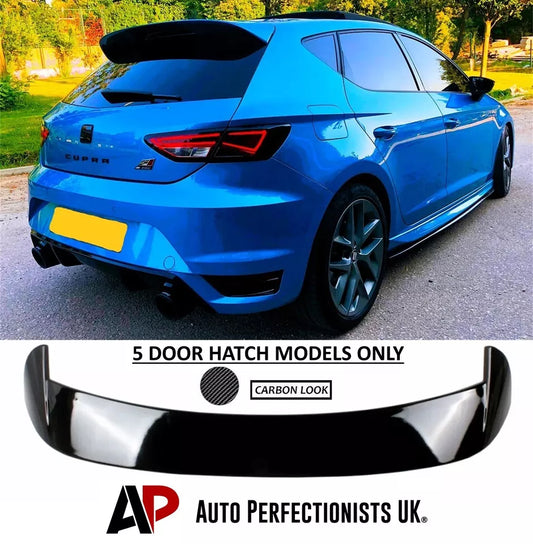 SEAT Leon MK3 Cupra Look Car Rear Roof Spoiler 2012-2020 Carbon Fibre
