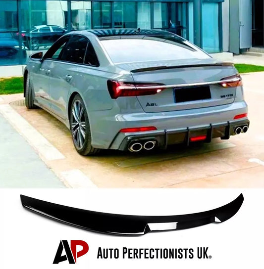 Audi A6 S6 C8 Saloon Car Rear Spoiler 2018-2024 M4 Style Gloss Black