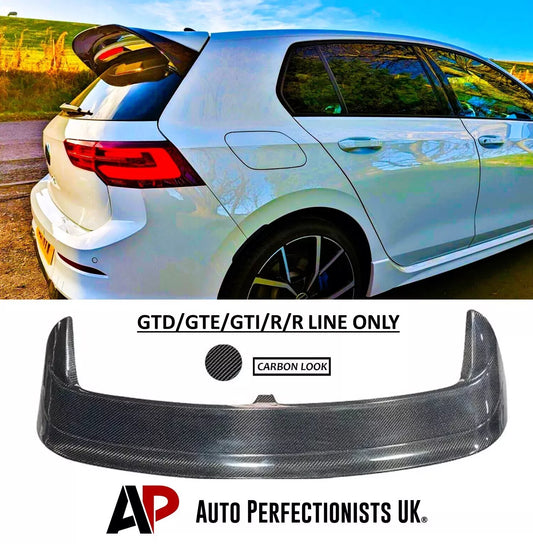 VW Golf MK8 Car Rear Roof Spoiler 2019-2024 Clubsport Carbon Fibre
