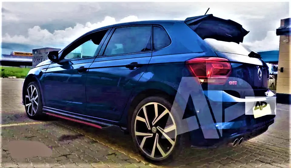 VW Polo MK6 Car Rear Roof Spoiler AW 2018-24 Batman Style Gloss Black