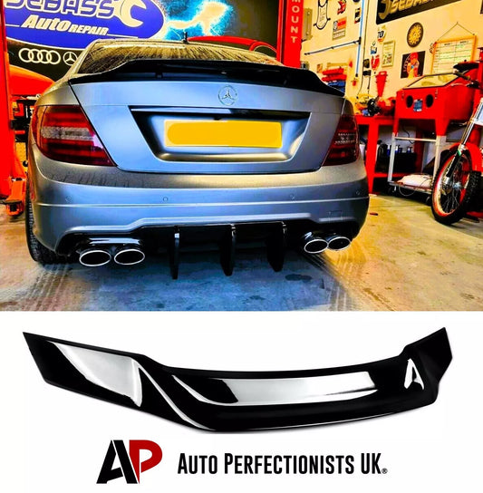 Mercedes C Class Coupe W204 Car Rear Spoiler 2007-2014 Gloss Black