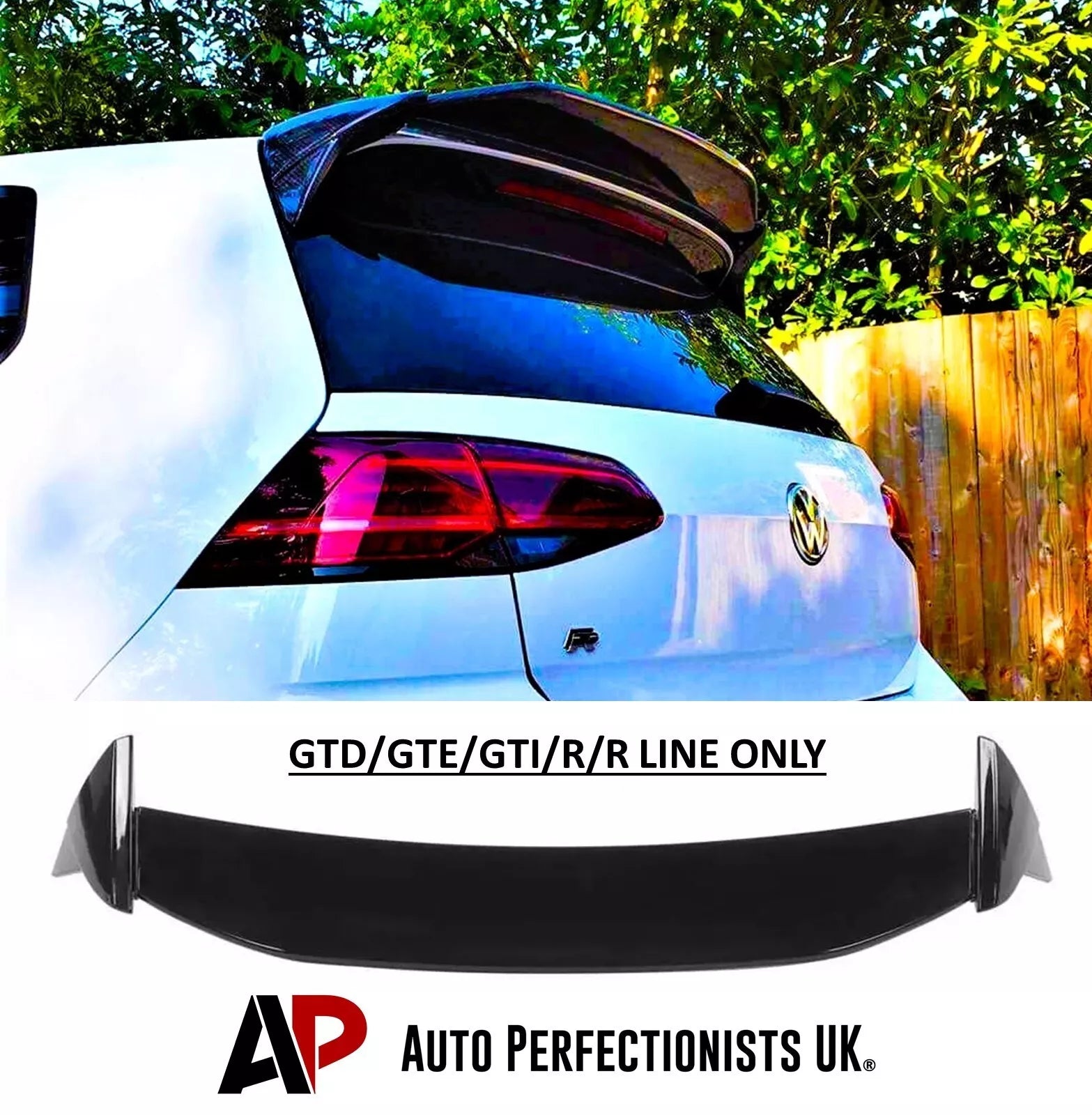 Rear Boot Spoiler VW Golf MK7 MK7.5 R GTD GTI Aspec Style Gloss Black ...
