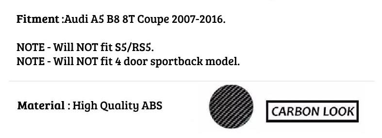 Audi A5 B8 8T Coupe Car Rear Spoiler 2 Door 2007-2016 Carbon Fibre