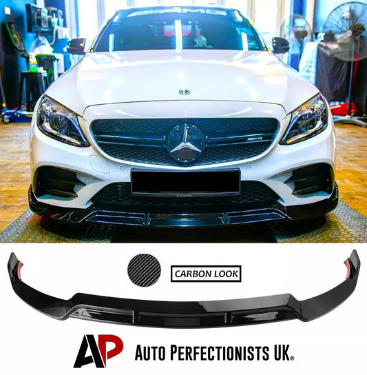 Mercedes C Class C43 Front Splitter 2019-21 Brabus Style Carbon Fibre