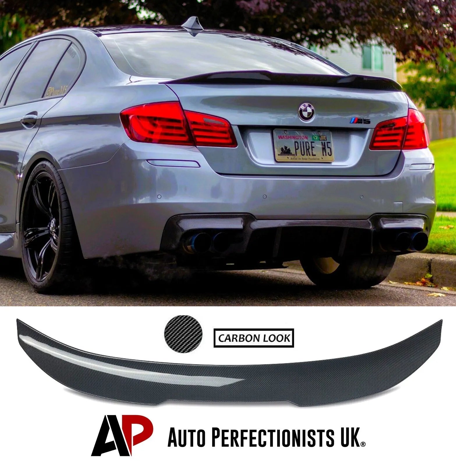 For BMW 'M Sport' 5 Series M5 G30 F90 Gloss Black High Kick PSM Ducktail Spoiler For BMW 'M Sport' 5 Series M5 G30 F90 Gloss Black High Kick PSM Ducktail Spoiler