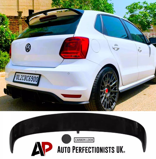 VW Polo MK5 Car Rear Roof Spoiler 2009-2017 WRC Style Carbon Fibre