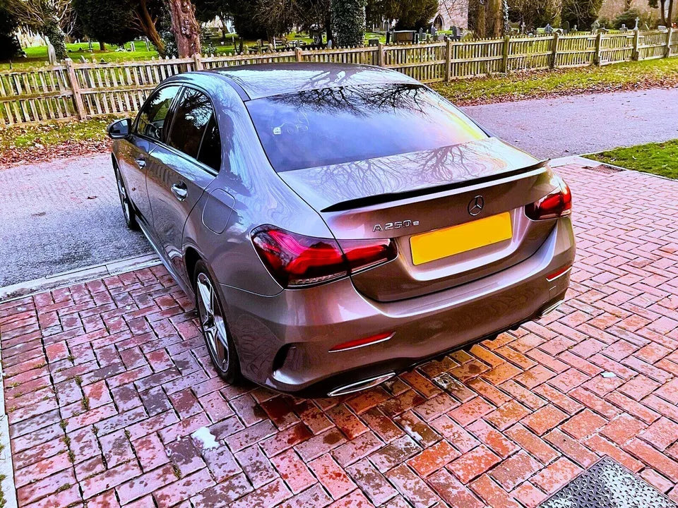 Mercedes A Class Saloon V177 AMG Car Rear Spoiler 2018-24 Gloss Black