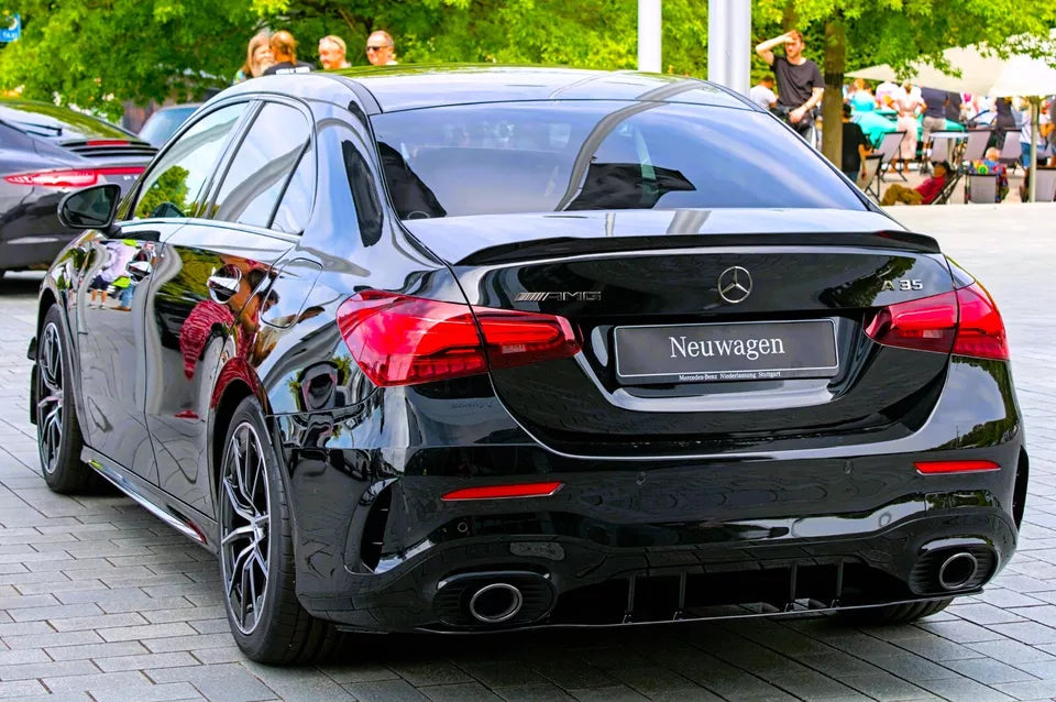 Mercedes A Class Saloon V177 AMG Car Rear Spoiler 2018-24 Gloss Black