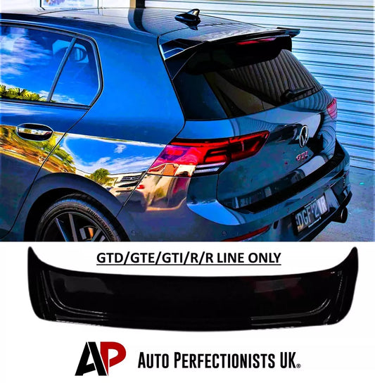VW Golf MK8 Car Rear Roof Spoiler R GTD GTI Osir Style Gloss Black