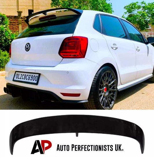 VW Polo MK5 Car Rear Roof Spoiler 2009-2017 WRC Style Gloss Black