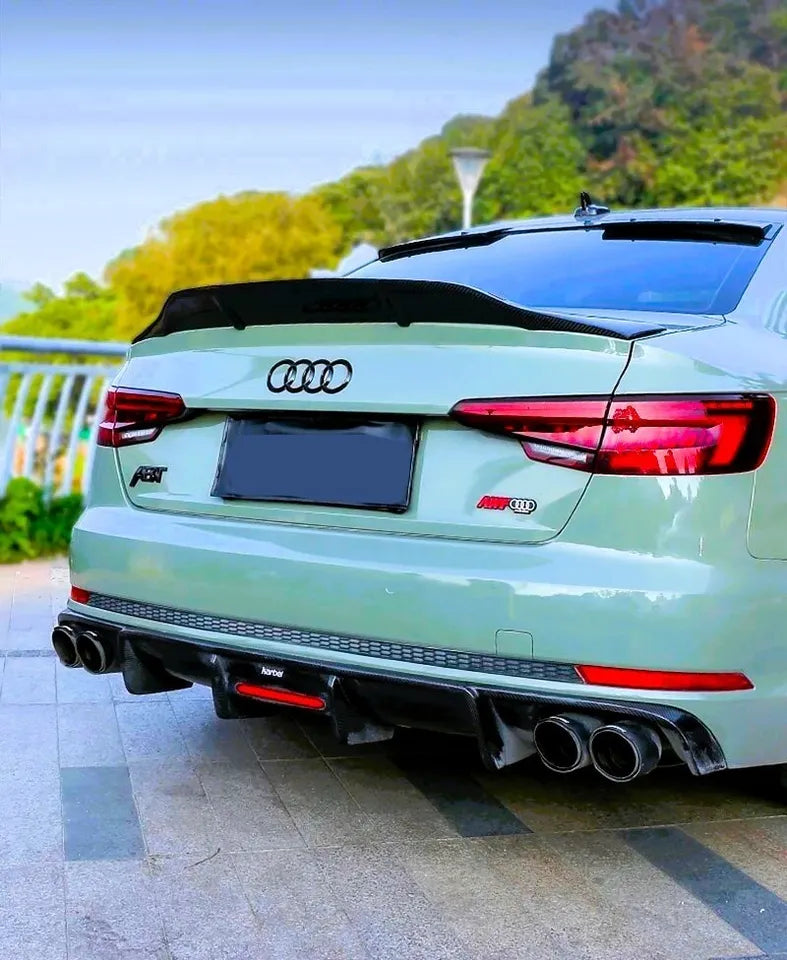 Audi A4 B9 Saloon Car Rear Spoiler 2016-2024 Gloss Black