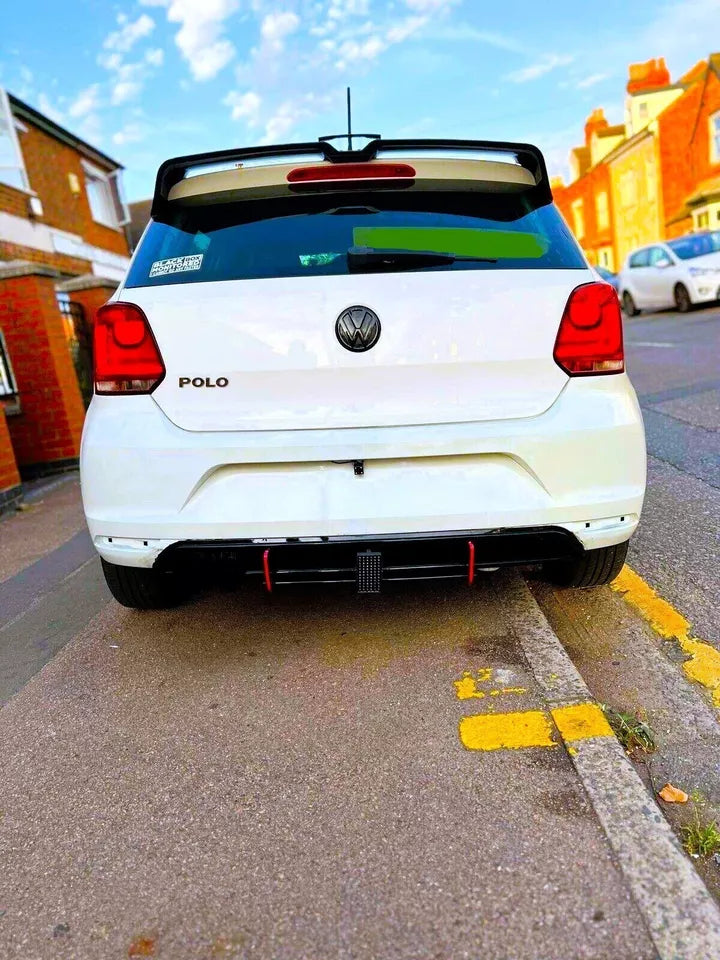 VW Polo MK5 6C Rear Valance Diffuser 2014-2017 Gloss Black