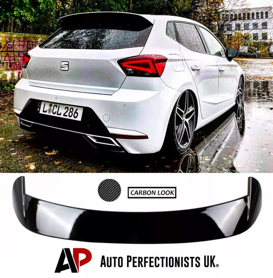 SEAT Ibiza Car Rear Roof Spoiler 2017-2022 Cupra Look Carbon Fibre
