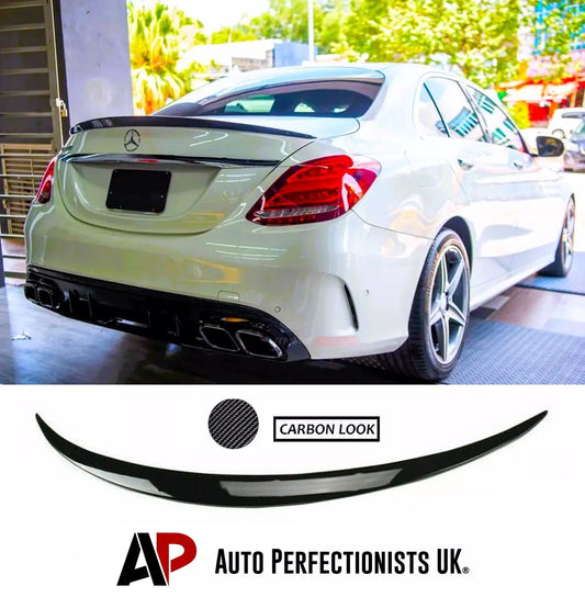Mercedes C Class W205 Car Rear Spoiler 2014-21 Abs Carbon Fibre