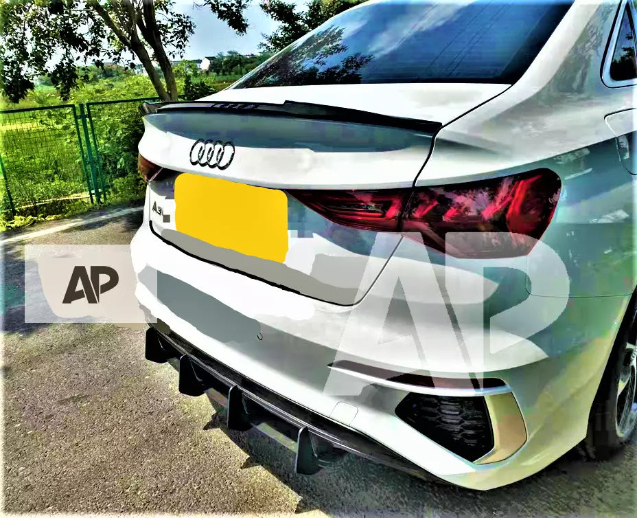 Audi A3 S Line S3 8Y Saloon Rear Diffuser 2020-2024 Gloss Black