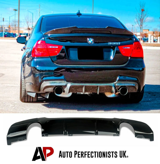 BMW 3 Series E90 Rear Valance Diffuser 2004-2013 Gloss Black