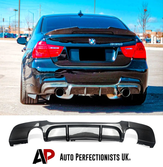 BMW 3 Series E90 Rear Valance Diffuser 2004-2013 Carbon Fibre Pattern