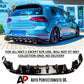 VW Golf GTI Rear Valance Diffuser 2016-2020 TCR Style Gloss Black