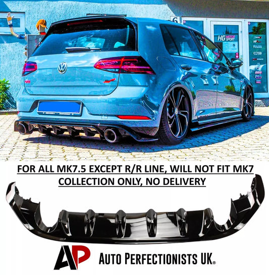 VW Golf GTI Rear Valance Diffuser 2016-2020 TCR Style Gloss Black