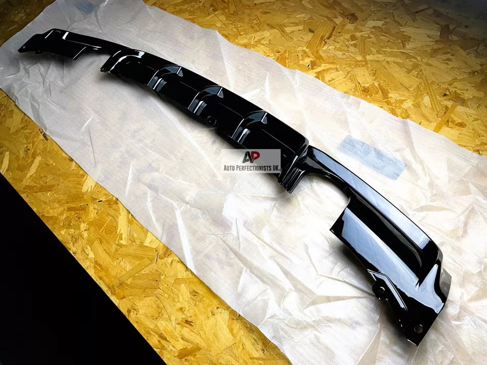 BMW 3 Series F30 Rear Valance Diffuser Dual Exit 2011-2019 Gloss Black