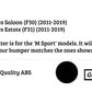 BMW 3 Series F30 Rear Valance Diffuser Dual Exit 2011-2019 Gloss Black