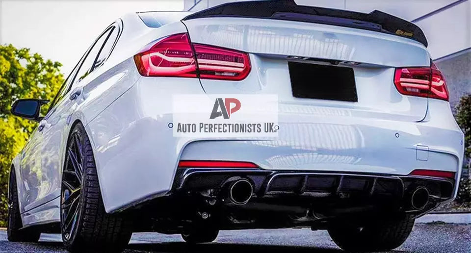 BMW 3 Series F30 Rear Valance Diffuser Dual Exit 2011-2019 Gloss Black