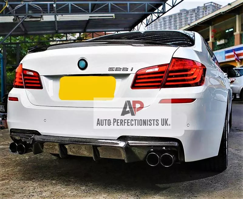 BMW 5 Series Rear Valance Diffuser Quad Exhaust 2010-2017 Gloss Black
