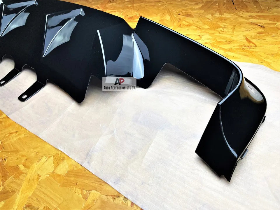 BMW 5 Series Rear Valance Diffuser Quad Exhaust 2010-2017 Gloss Black