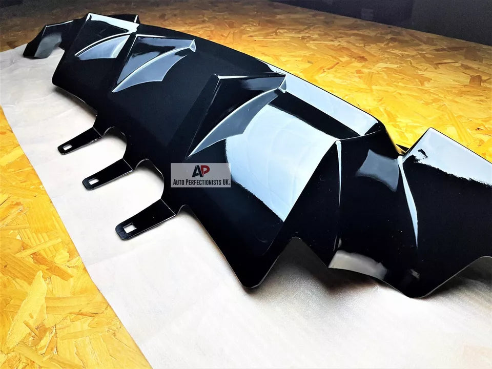 BMW 5 Series Rear Valance Diffuser Quad Exhaust 2010-2017 Gloss Black