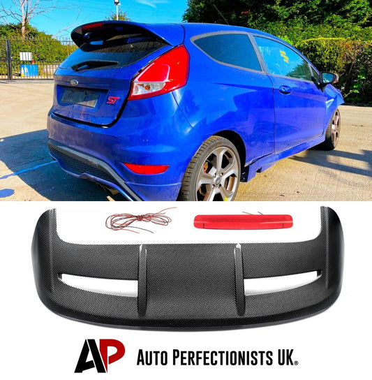 Ford Fiesta MK7 MK7.5 Car Rear Roof Spoiler 'ST Look' Style Carbon Fibre